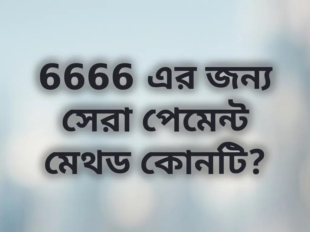 6666 এর জন্য সেরা পেমেন্ট মেথড কোনটি?